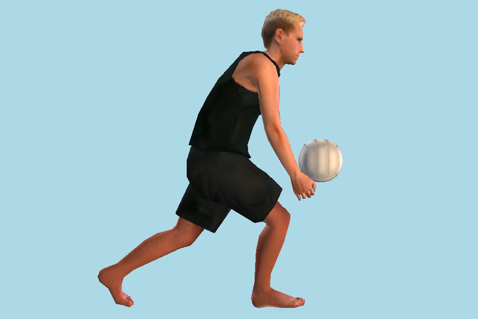 Man with Ball 3d model