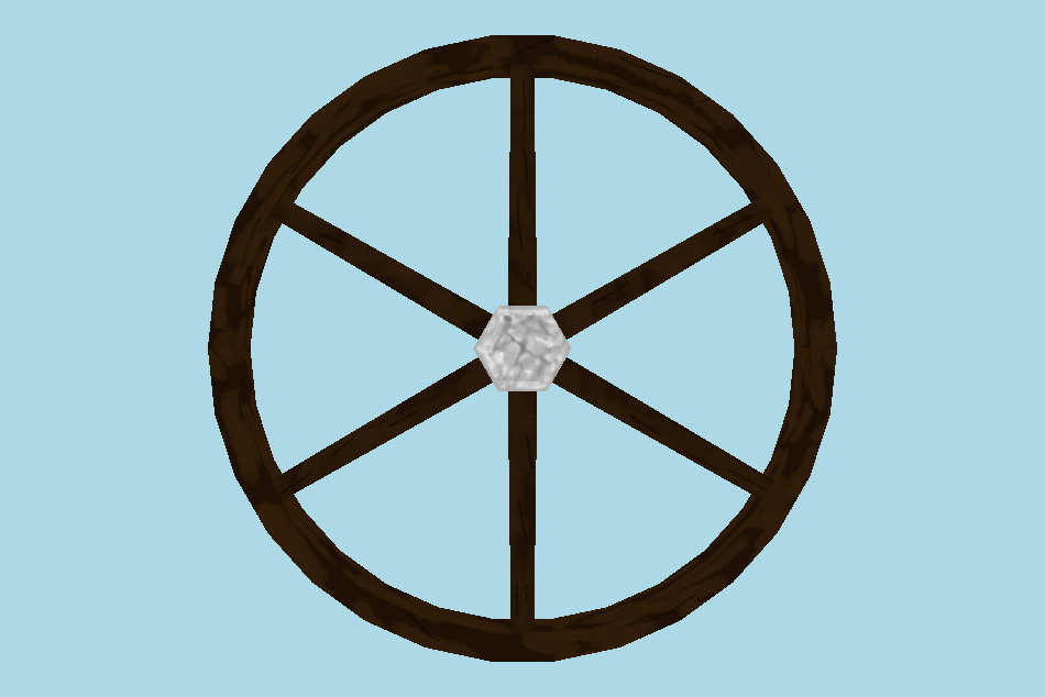 A simple Whell Wooden Wheel 3d model