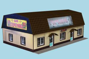 Cafe cafe, store, restaurant, building, build, residence, structure, papertoy, house, lowpoly