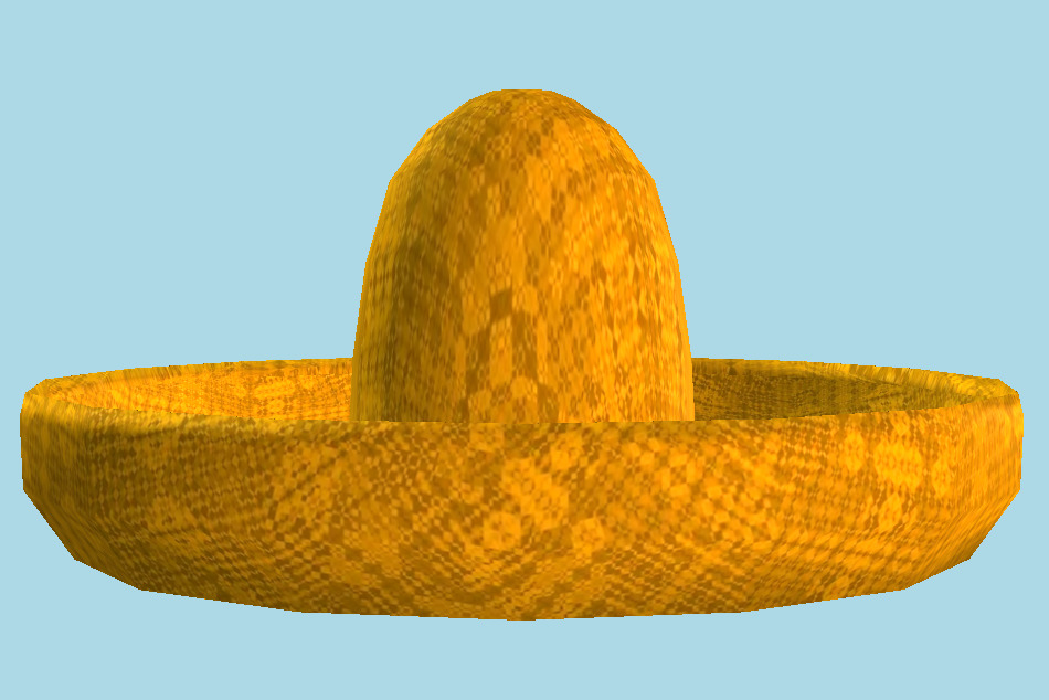 Toon Mexican Horse Yellow Sombrero Hat 3d model