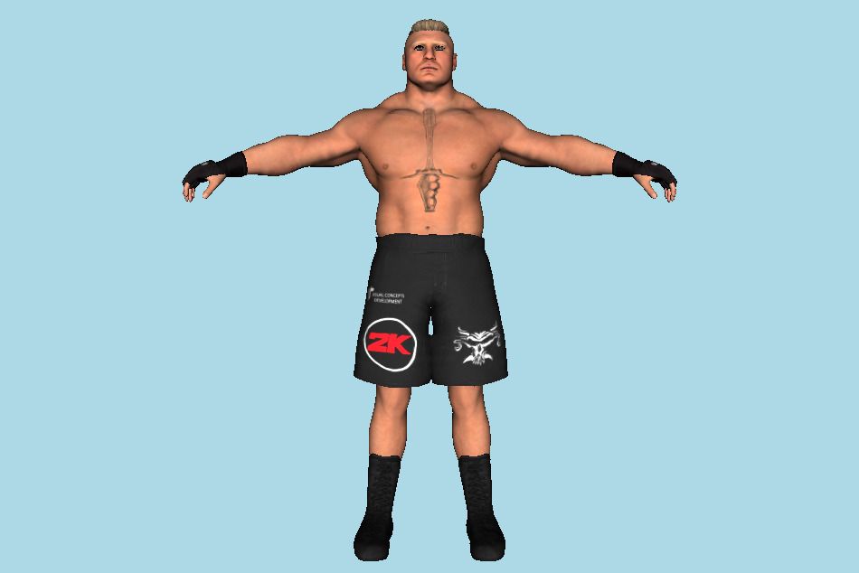Brock Lesnar WWE 2K17 Man Wrestler Superstar 3d model