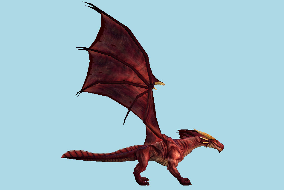 Fiery Red Dragon 3d model