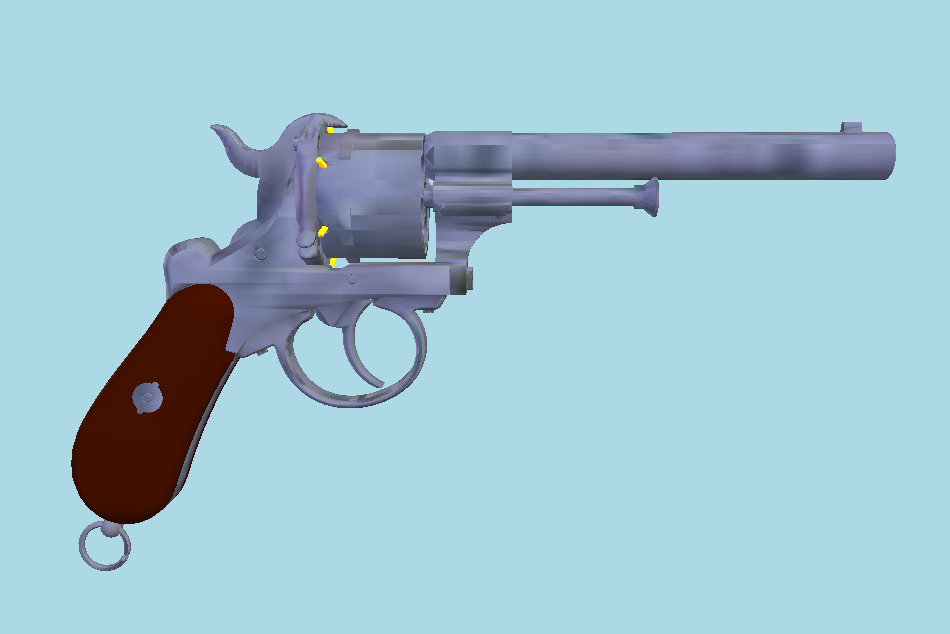 Lefaucheux M1858 3rd Type 12mm 6Shoot Revolver 3d model