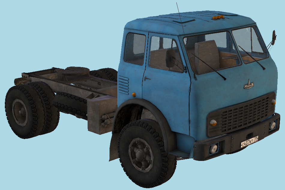 MAZ 500 Tractor Truck Rig 3d model