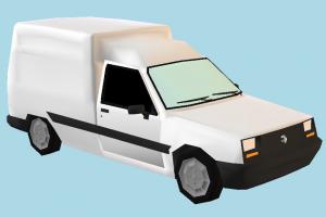 Lowpoly Car car, vehicle, carriage, transport, voiture, life, renault, nova, express, lowpoly