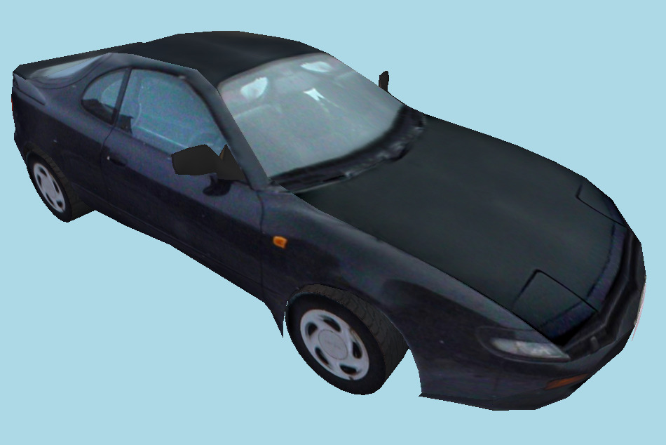 Low-poly Coupe Black Racing Car 3d model