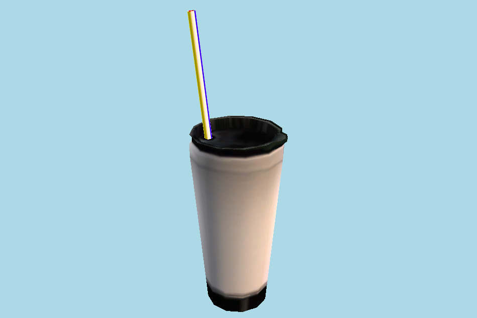 Plastic Glass Tumblers with Drinking Straws 3d model
