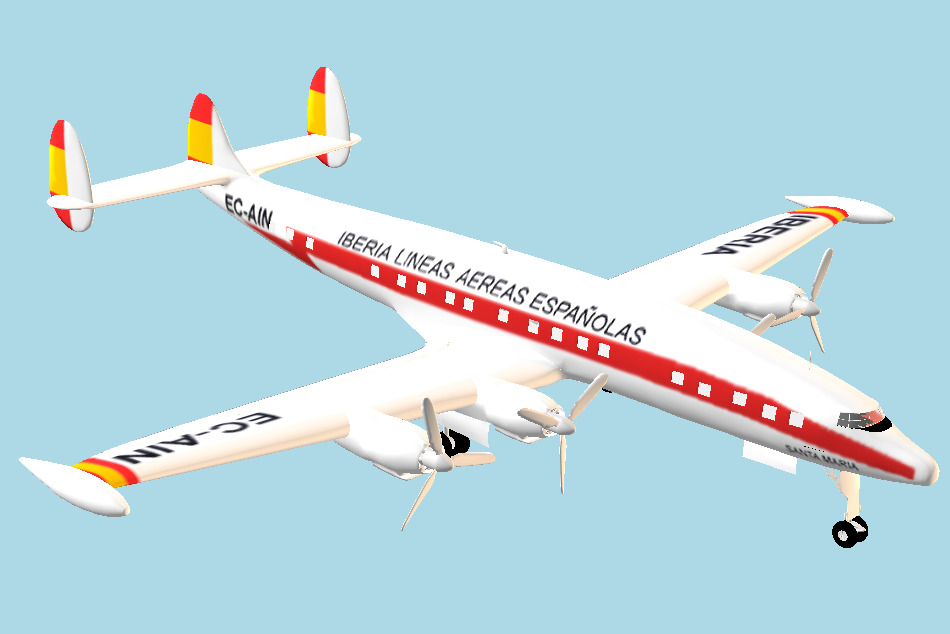 Lockheed Super Constellation Airliner 3d model