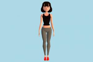 Girl Lowpoly girl, female, people, human, character, lowpoly