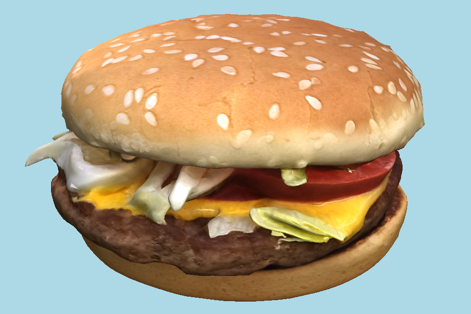 Quaterpounder Burger Sandwich 3d model