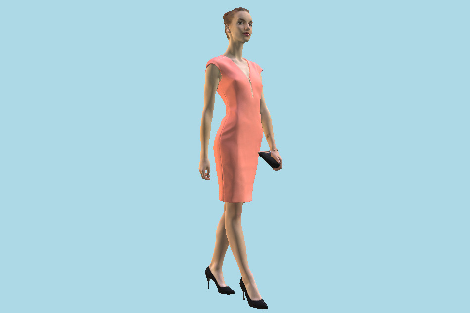 Elegant Walking Woman 3d model