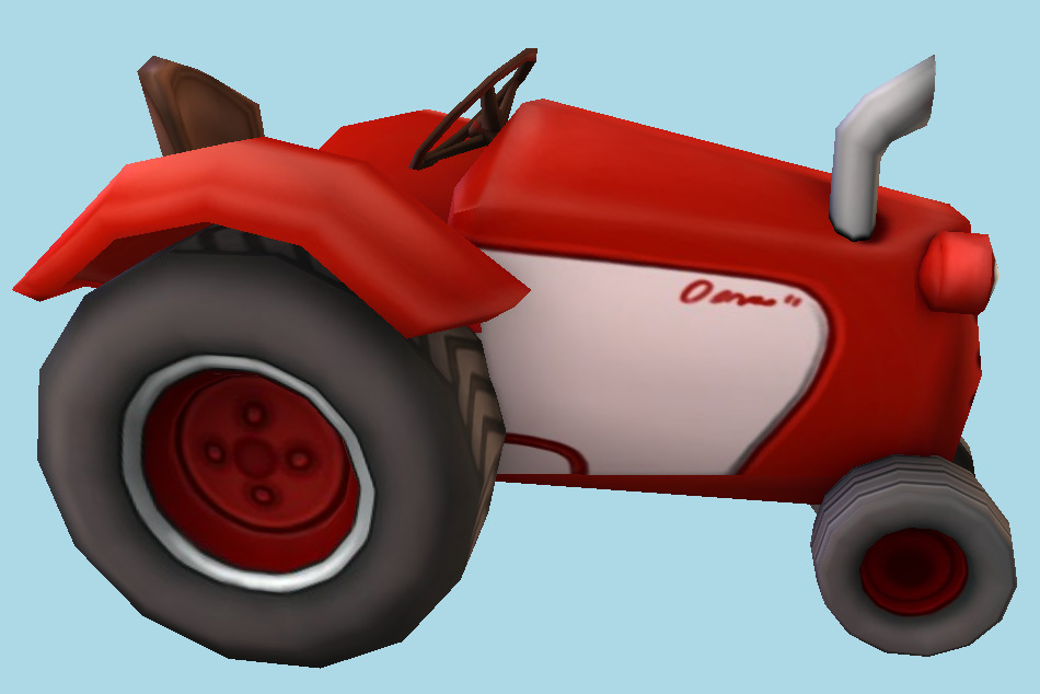 Farm Tractor Toony Low-poly 3d model