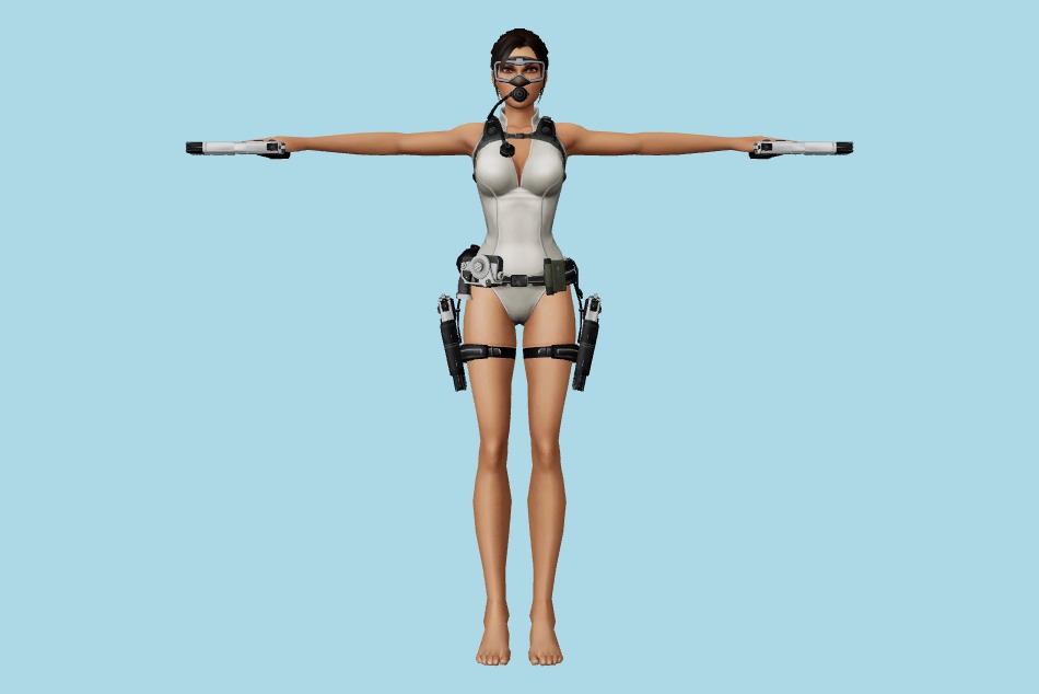 Tomb Raider: Underworld (Wii) - Lara Croft Wetsuit (White) 3d model