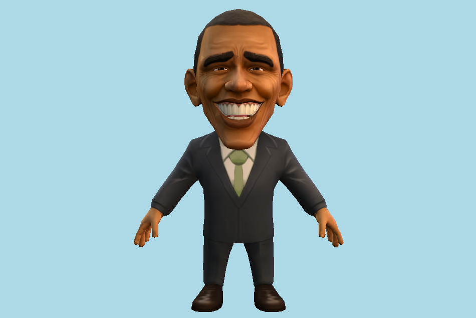 Obama Chibii Politicians Man 3d model