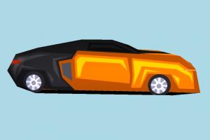 Car Very Low-poly car, truck, vehicle, transport, carriage, toon, low-poly