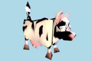 Cow Low-poly cow, animal, animals, wild, nature, mammal, ruminant, milk, low-poly