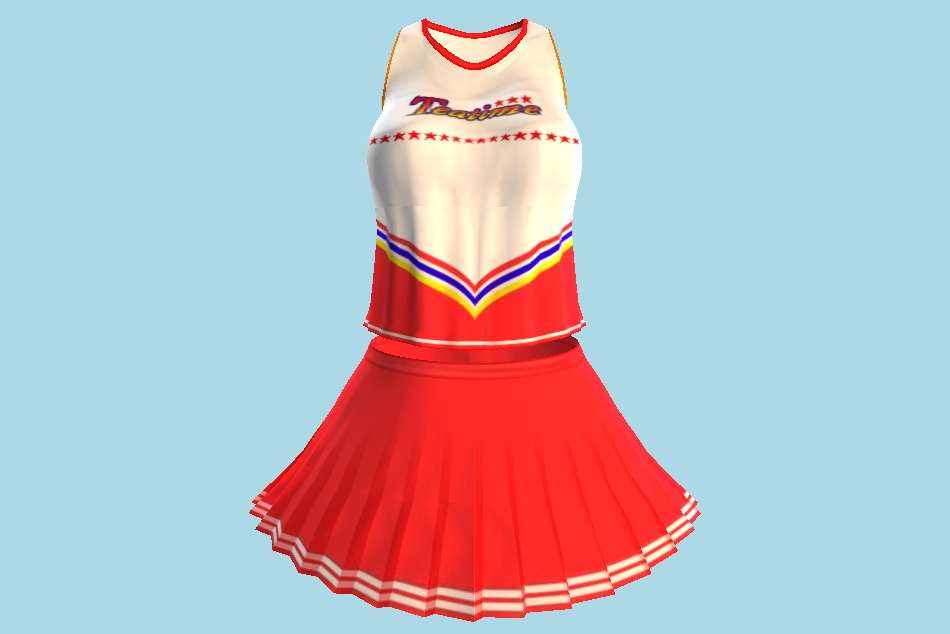Cheerleading Uniform Outfit Dress 3d model
