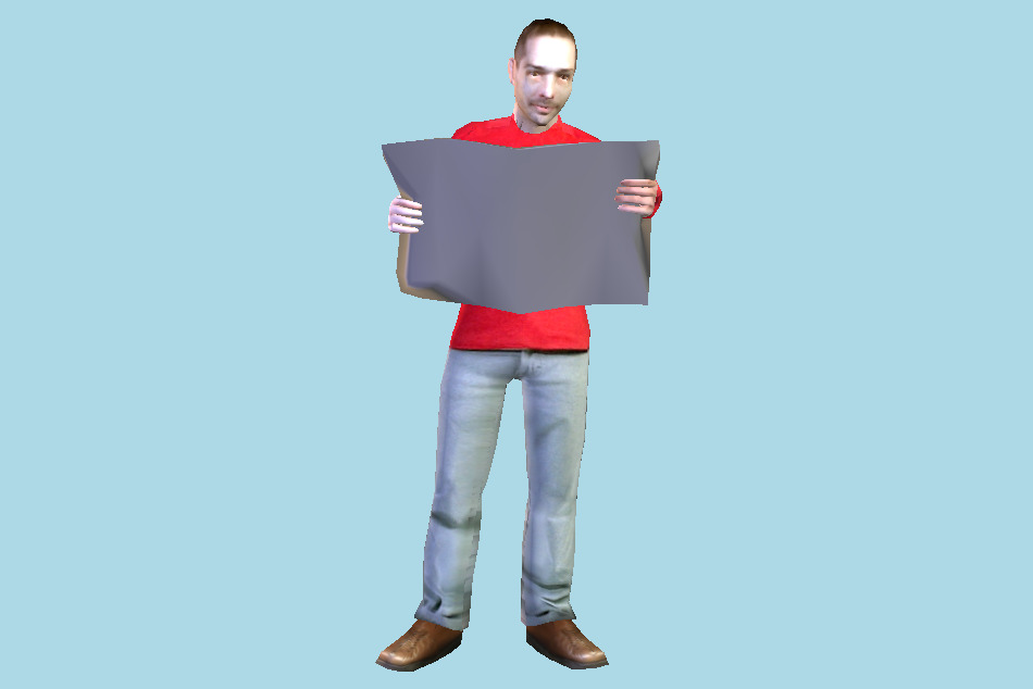 Man Stand Reading 3d model
