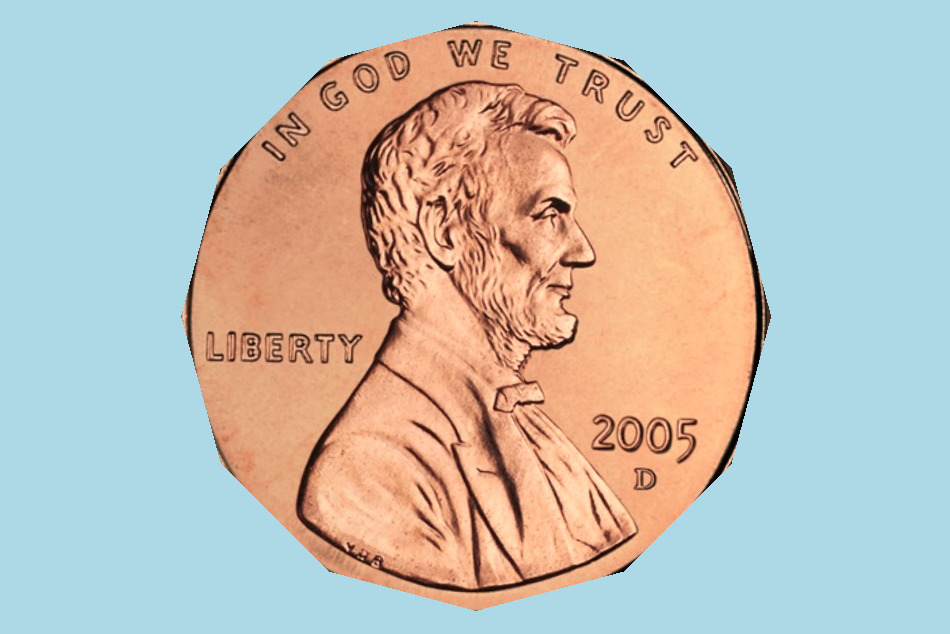 American Penny Coin 3d model