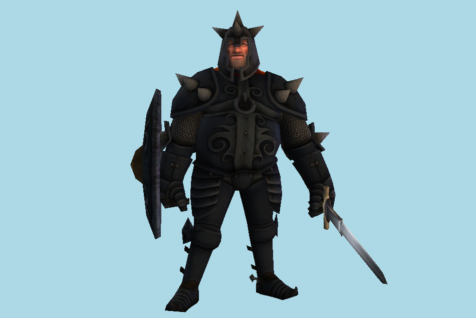 Medieval Black Knight 3d model
