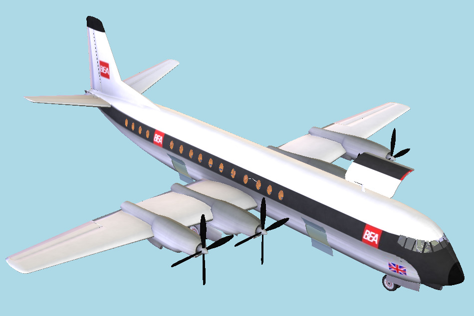Vickers Vanguard Airliner 3d model
