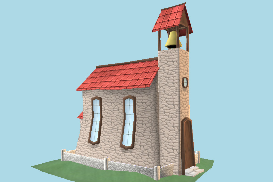 Handpainted Church 3d model