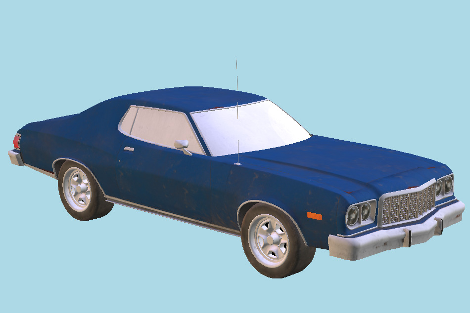Old Classic Car Lowpoly 3d model