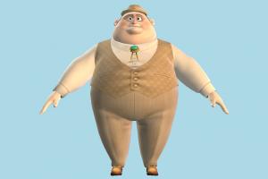NUT JOB - Mayor NUT-JOB, old-man, fat, man, male, aged, people, human, character, cartoon, toony