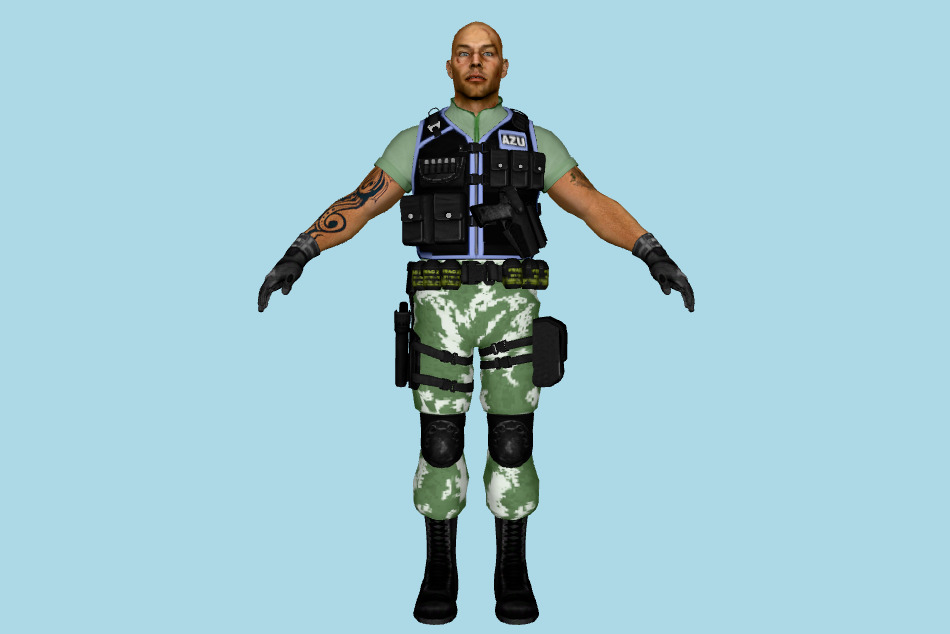 Sergeant Dwight Boykin 3d model
