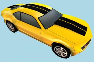 Camero Car Low-poly car, vehicle, camero, truck, transport, carriage, low-poly