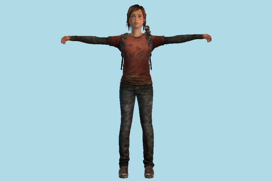 The Last Of Us - Ellie Girl T-pose 3d model