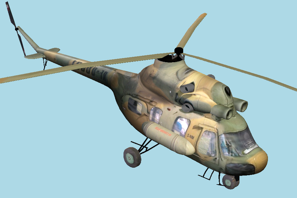 Mi-2 Helicopter 3d model