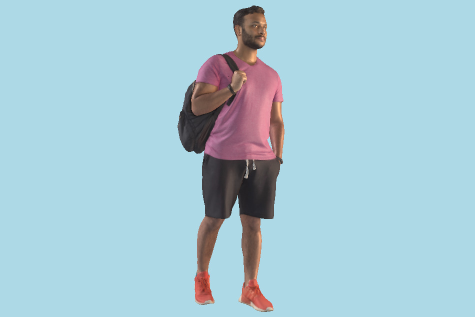 Man Standing in Sports Style 3d model