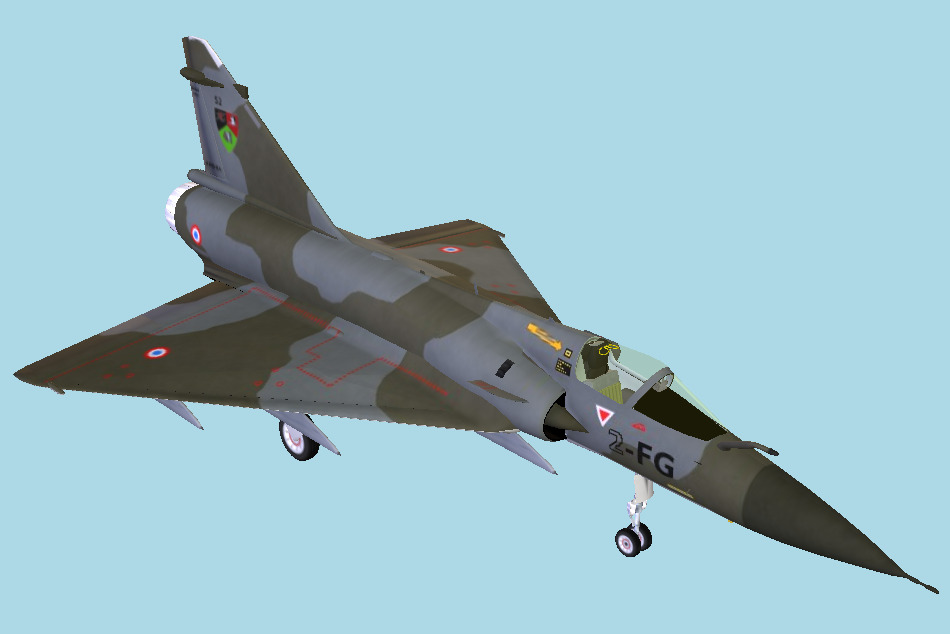 Mirage2000 Military Plane 3d model