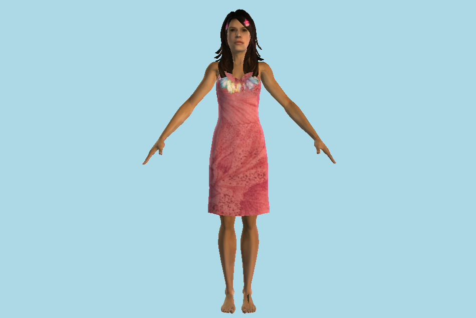 Human Girl Body Hawaienne 3d model