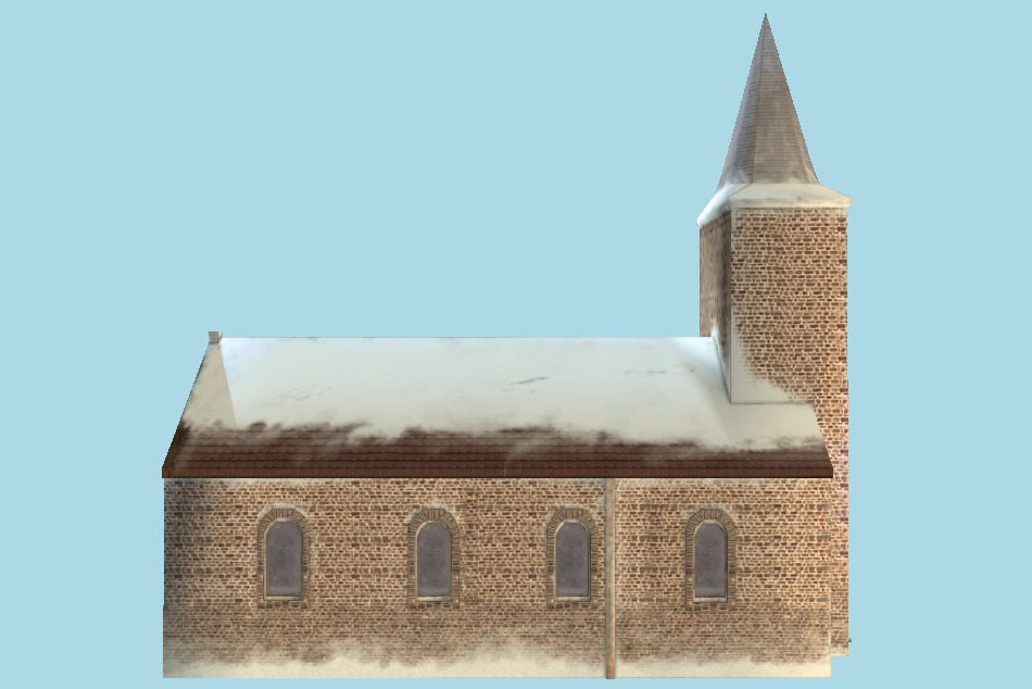 Church in Snow 3d model