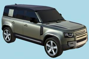 Land Rover Car land-rover, landrover, car, vehicle, carriage, transport, suv, european, 4wd, 4x4, 2020, off-road, lowpoly, four-weel-drive, l663