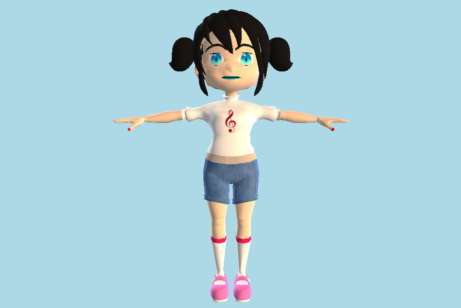 Zoey Little Girl Cartoon 3d model