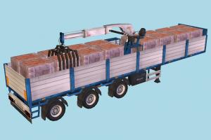 Brick Trailer trailer, constructor, truck, vehicle, carriage