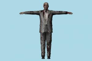 Business Zombie Resident-Evil, RE, zombie, resident, evil, people, human, xna, characters, rigged