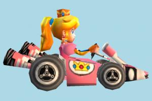 Queen Driving Car Cats-Peach-Kart
