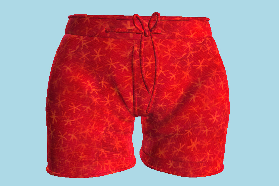 Red Boxer Shorts 3d model
