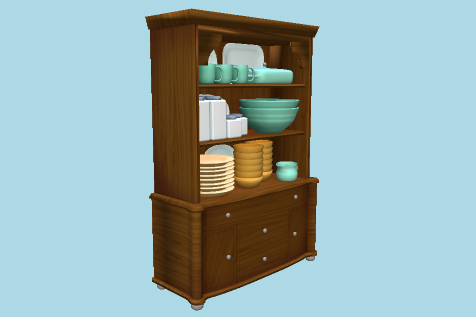 FFIX - Cupboard and Tableware 3d model