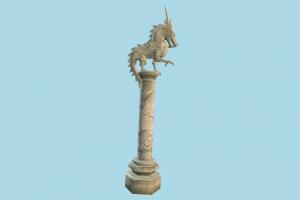Dragon Pillar statue, sculpture, stone, dragon, animal, animals