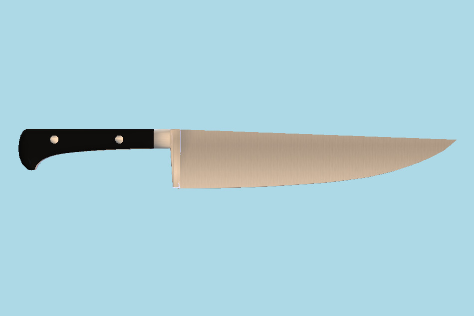 Large Kitchen Knife 3d model