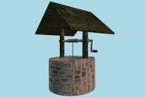 Well well, waterwheel, water, bucket, country, farm, structure