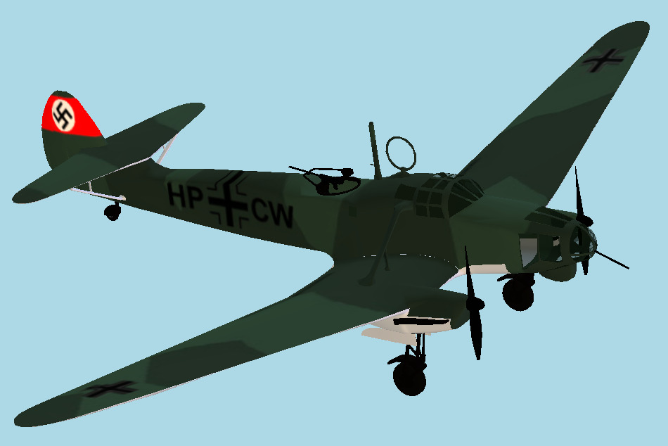 Fw 58B German Aircraft 3d model