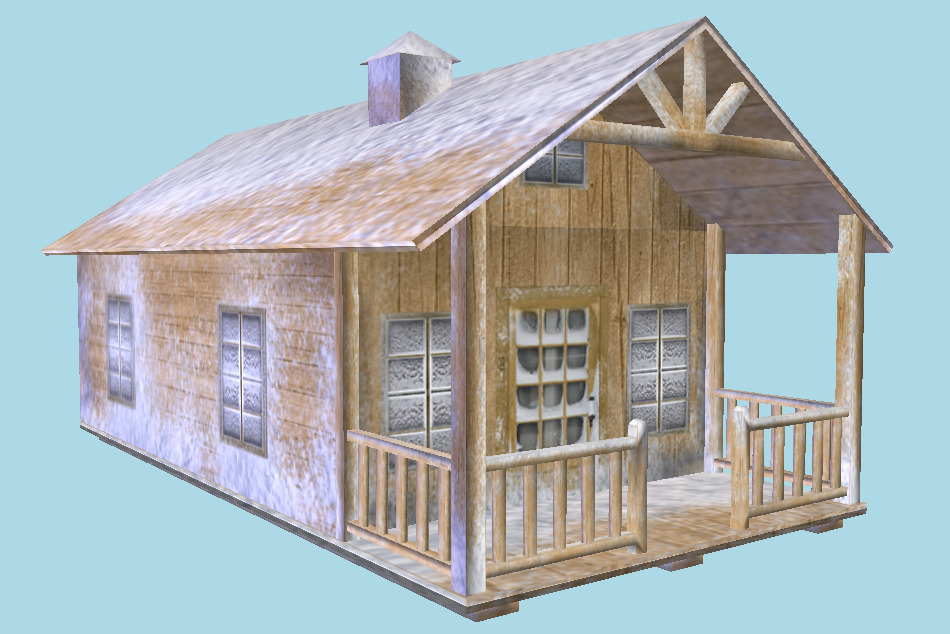 Snow Covered Cottage Low-Poly 3d model