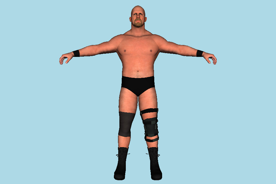 Stone Cold WWE 2K17 Man Wrestler Superstar 3d model