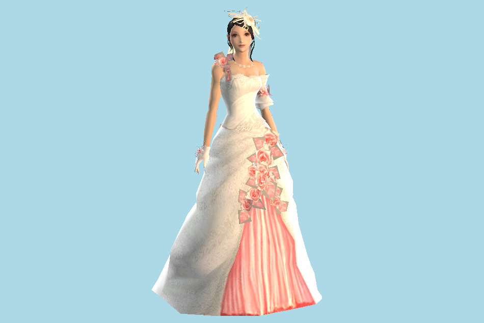 Fairy Bride Girl 3d model